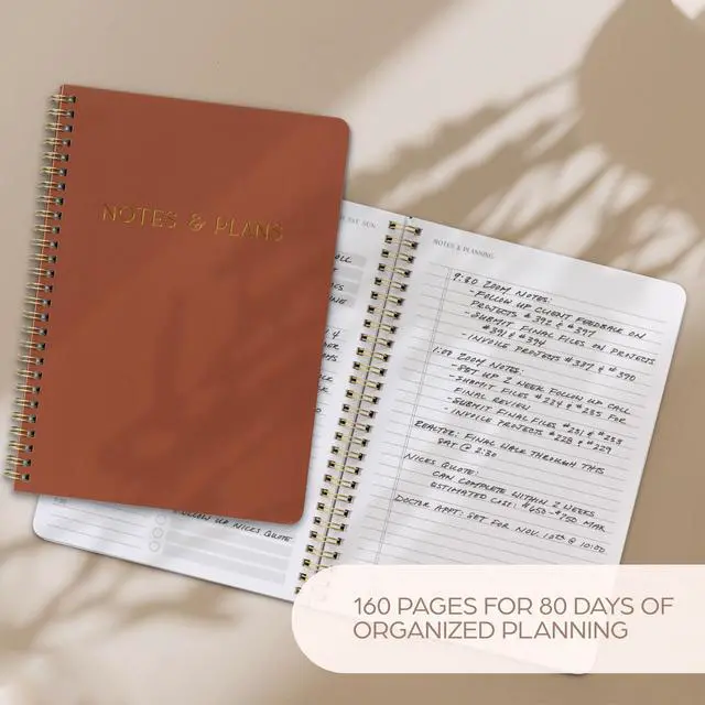 Alt view image 4 of 7 - Beautiful Daily Planner And Notebook With Hourly Schedule - Spiral Notebook Aesthetic Spiral to Do List Notepad to Easily Organize Your Tasks and Appointments - School or Office Supplies for Women