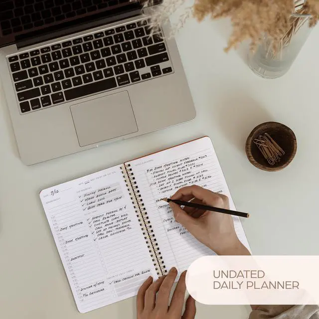 Alt view image 5 of 7 - Beautiful Daily Planner And Notebook With Hourly Schedule - Spiral Notebook Aesthetic Spiral to Do List Notepad to Easily Organize Your Tasks and Appointments - School or Office Supplies for Women