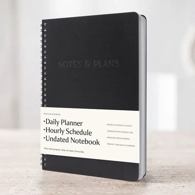 Main image of Beautiful Daily Planner And Notebook With Hourly Schedule - Spiral Notebook Aesthetic Spiral to Do List Notepad to Easily Organize Your Tasks and Appointments - School or Office Supplies for Women
