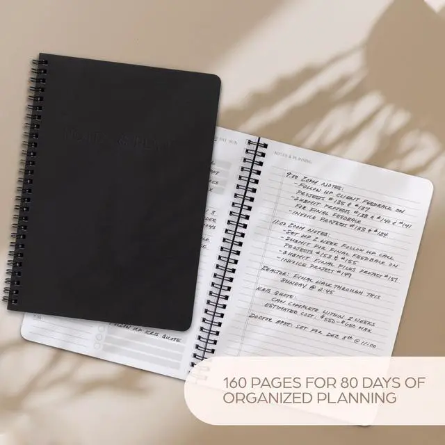 Alt view image 4 of 7 - Beautiful Daily Planner And Notebook With Hourly Schedule - Spiral Notebook Aesthetic Spiral to Do List Notepad to Easily Organize Your Tasks and Appointments - School or Office Supplies for Women