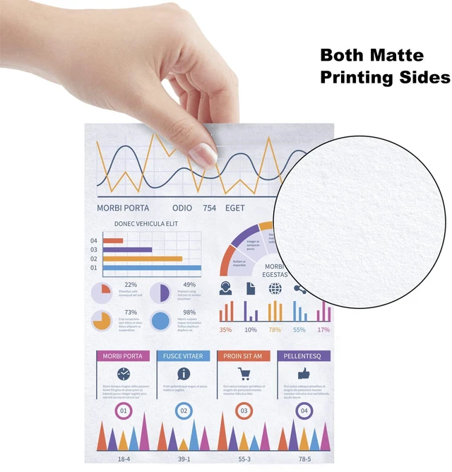 Alt view image 4 of 7 - 100 Sheets Matte Presentation tabloid paper 11x17 photo paper matte Double Sided 37lb Brochure Paper 6.5Mil for laser and Inkjet Printers