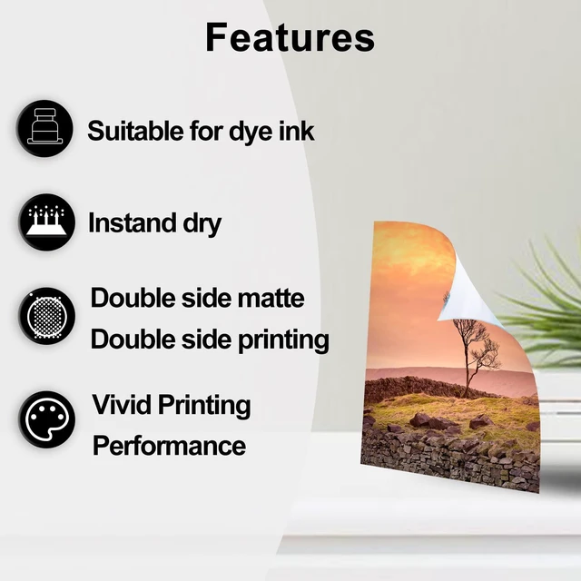 Alt view image 5 of 7 - 100 Sheets Matte Presentation tabloid paper 11x17 photo paper matte Double Sided 37lb Brochure Paper 6.5Mil for laser and Inkjet Printers