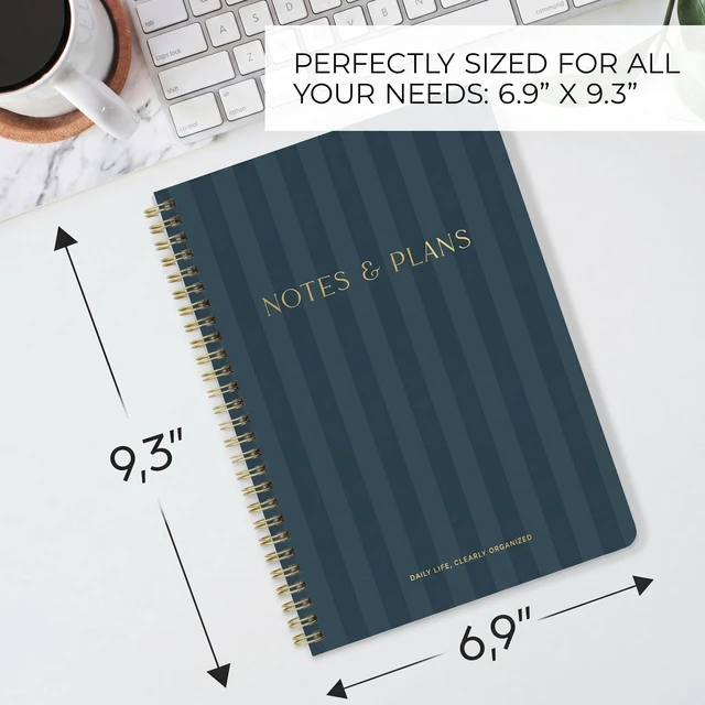 Alt view image 3 of 7 - Beautiful Daily Planner And Notebook With Hourly Schedule - Spiral Notepad Aesthetic Spiral to Do List Notepad to Easily Organize Your Tasks and Appointments - School or Office Supplies for Women