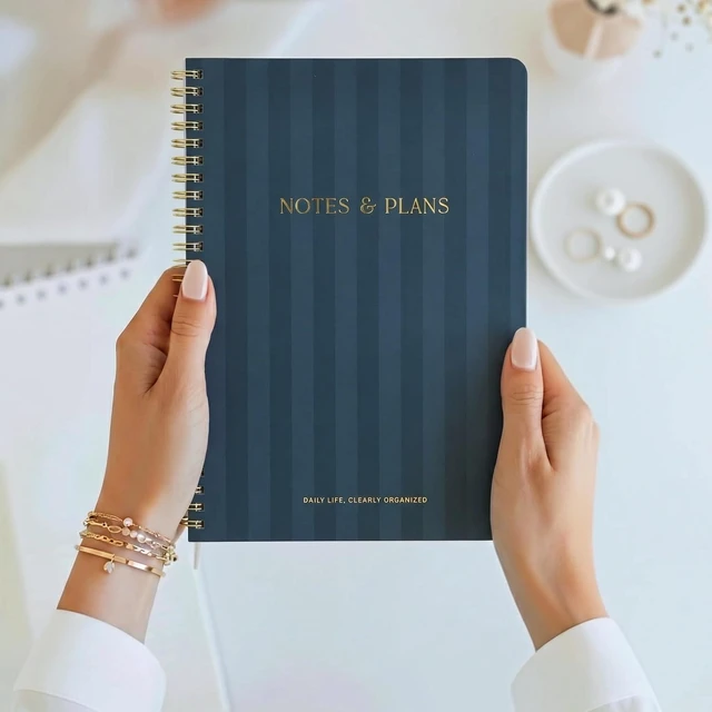 Alt view image 5 of 7 - Beautiful Daily Planner And Notebook With Hourly Schedule - Spiral Notepad Aesthetic Spiral to Do List Notepad to Easily Organize Your Tasks and Appointments - School or Office Supplies for Women