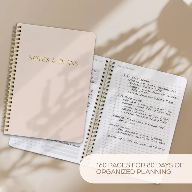 Alt view image 4 of 7 - Beautiful Daily Planner And Notebook With Hourly Schedule - Spiral Notebook Aesthetic Spiral to Do List Notepad to Easily Organize Your Tasks and Appointments - School or Office Supplies for Women