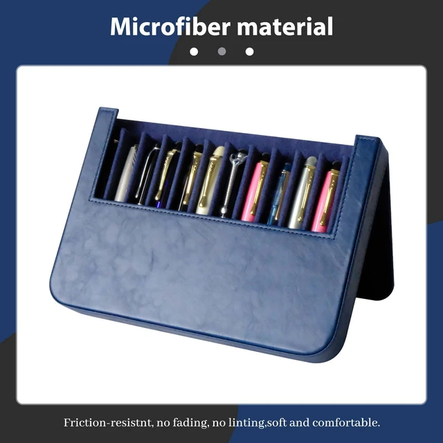 Alt view image 3 of 7 - 12 Slot Fountain Pen Case, Handmade Magnetic,Christmas Gift(blue) Large Capacity Pen Storage for Fountain Pen Collection Fountain Pen Holder for Adults, Home Office or Business Use