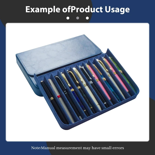 Alt view image 4 of 7 - 12 Slot Fountain Pen Case, Handmade Magnetic,Christmas Gift(blue) Large Capacity Pen Storage for Fountain Pen Collection Fountain Pen Holder for Adults, Home Office or Business Use