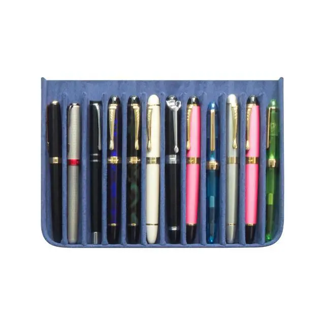 Alt view image 7 of 7 - 12 Slot Fountain Pen Case, Handmade Magnetic,Christmas Gift(blue) Large Capacity Pen Storage for Fountain Pen Collection Fountain Pen Holder for Adults, Home Office or Business Use