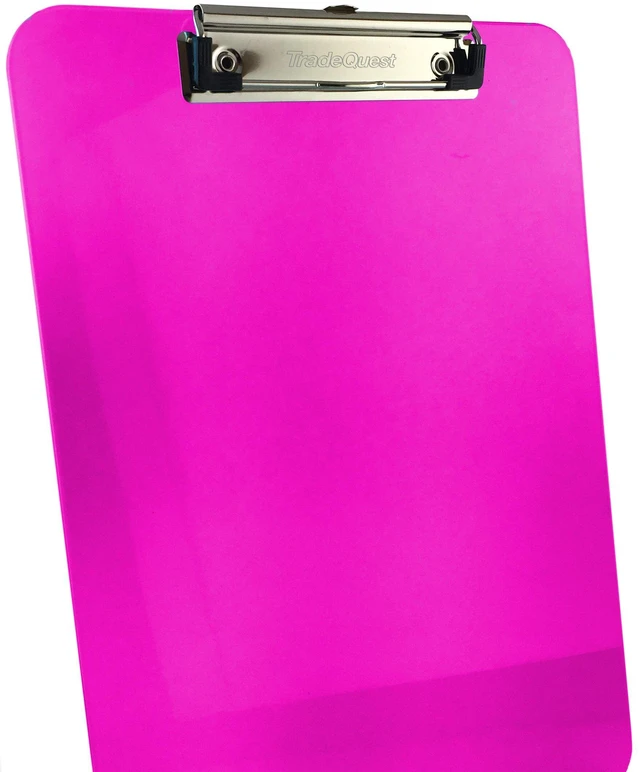 Alt view image 2 of 6 - Pink Clear Clipboards Letter Size Low Profile (6-Pack)
