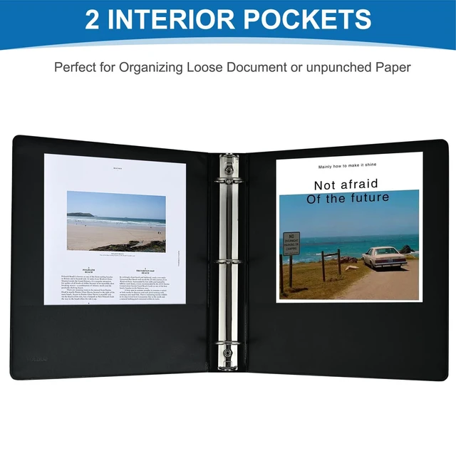 Alt view image 5 of 7 - 1.5-Inch 3-Ring Binder with Pockets, 1-1/2 Clear View Binders, PVC Free, Holds up to 325 Sheets US Letter Size, Perfect for School,Office and Home(12 Pack, Black)