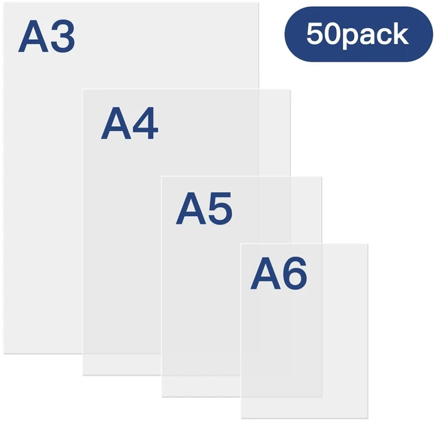 Alt view image 2 of 7 - Premium Clear Thermal Laminating Pouches 50-Pack Laminating Sheets for Laminator A3 A4, 3 Mil (80 Mic) Thickness for Extra Protection