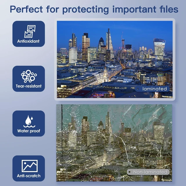 Alt view image 3 of 7 - Premium Clear Thermal Laminating Pouches 50-Pack Laminating Sheets for Laminator A3 A4, 3 Mil (80 Mic) Thickness for Extra Protection