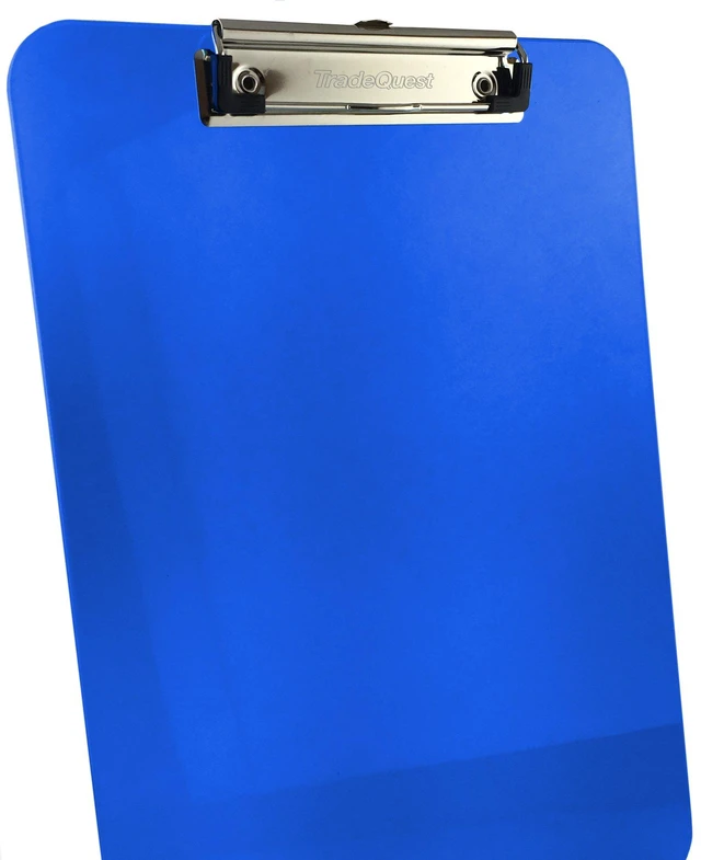Alt view image 2 of 6 - Dark Blue Clear Clipboards Letter Size Low Profile (6-Pack) Transparent tinted plastic - Fits 8.5 x 11 letter paper - Bulk 6 pack for classroom, office and school use