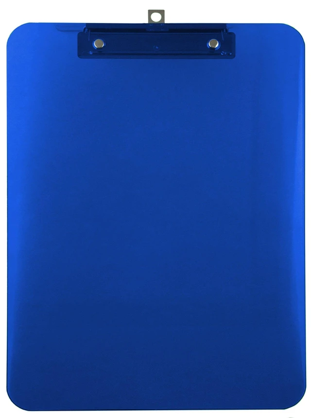 Alt view image 4 of 6 - Dark Blue Clear Clipboards Letter Size Low Profile (6-Pack) Transparent tinted plastic - Fits 8.5 x 11 letter paper - Bulk 6 pack for classroom, office and school use