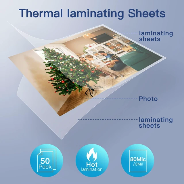 Alt view image 6 of 7 - Premium Clear Thermal Laminating Pouches 50-Pack Laminating Sheets for Laminator A3 A4, 3 Mil (80 Mic) Thickness for Extra Protection