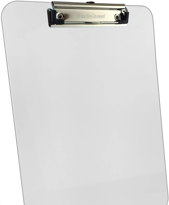 Alt view image 2 of 6 - Clear Plastic Clipboards Letter Size Low Profile (6-Pack) Transparent tinted plastic - Fits 8.5 x 11 letter paper - Bulk 6 pack for classroom, office and school use