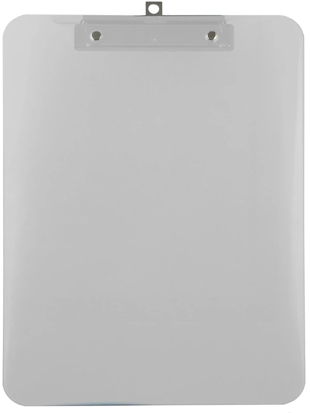 Alt view image 4 of 6 - Clear Plastic Clipboards Letter Size Low Profile (6-Pack) Transparent tinted plastic - Fits 8.5 x 11 letter paper - Bulk 6 pack for classroom, office and school use