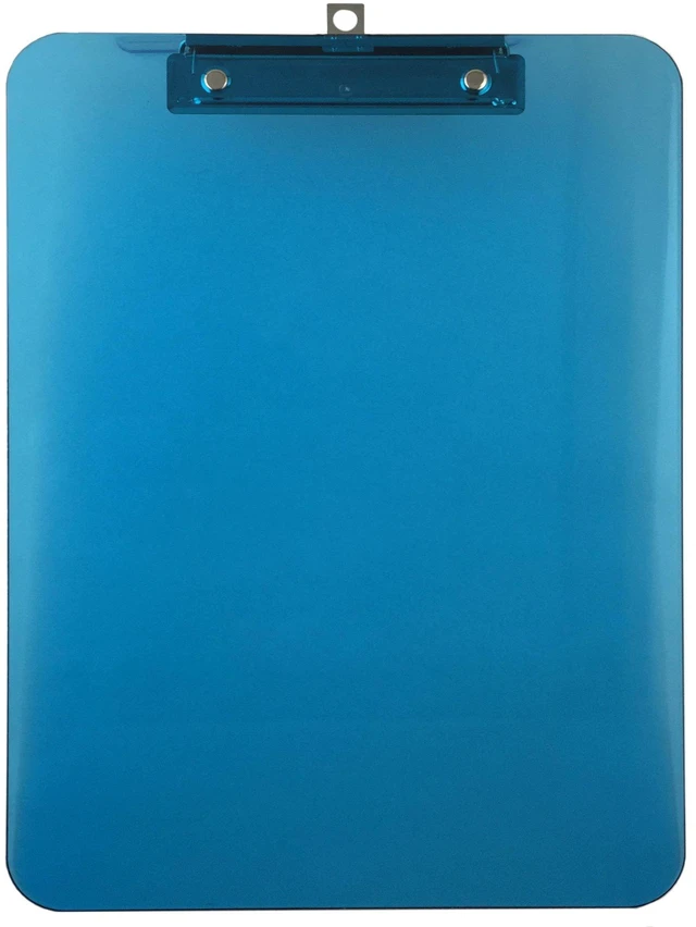 Alt view image 4 of 6 - Sky Blue Clear Clipboards Letter Size Low Profile (6-Pack)