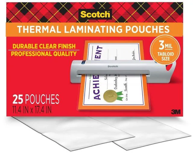 Main image of Thermal Laminating Pouches, Legal Size 11 x 17 Inches, 25 Pack Laminating Sheets, 3 Mil, Education Supplies & Craft Supplies, for Use with Thermal Laminators