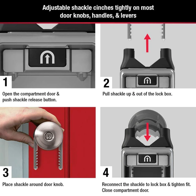 Alt view image 3 of 7 - 5420EC Set Your Own Combination Portable Lock Box with Adjustable Shackle, 6 Key Capacity