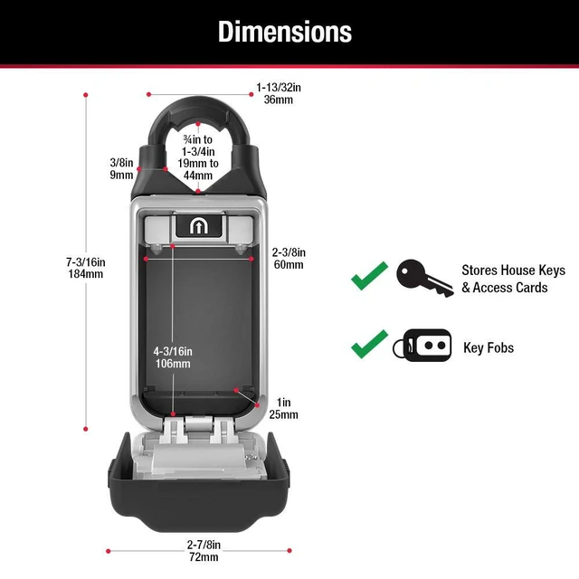 Alt view image 6 of 7 - 5420EC Set Your Own Combination Portable Lock Box with Adjustable Shackle, 6 Key Capacity