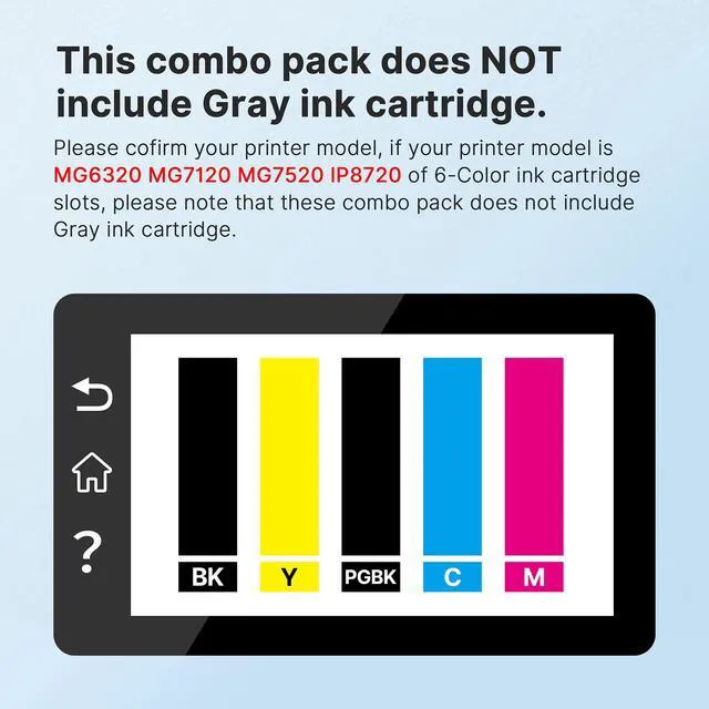 Alt view image 6 of 7 - 250XL 251XL Ink Cartridge for Canon PGI-250XL CLI-251XL for MX922 (15 Pack) Compatible for Canon PGI 250 XL CLI 251 XL work with PIXMA MX922 MX920 IP8720 iX6820 IP7220 MG5520 (3 PGBK, 3C, 3M, 3Y, 3B)