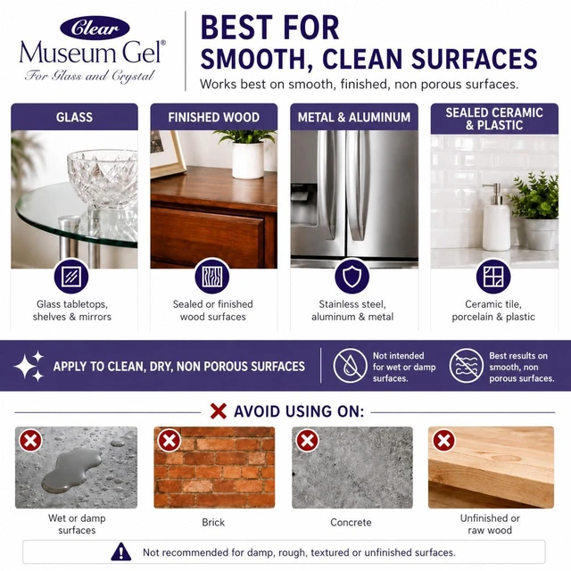 Alt view image 4 of 6 - Ready America 33111 Museum Gel 4 oz, Clear Removable Clear Gel Secures Glass, Crystal, Collectibles, Figurines, and Vases, Reducing Sliding, Tipping, and Breakage Risks