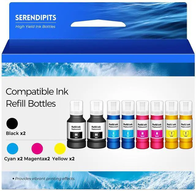 Main image of Compatible for EPT542 Ink Refill Bottles ET-5150 ET-5170 ET-5850 ET-5800 Replacement for Ink Refill Bottles (8Pack) for Pro ET-5180 ET-5880 ET-16600 ET-16650 ET5150 ET5170 ET5180 ET5850 5880 Printer