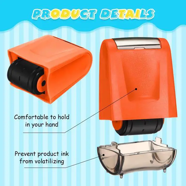 Alt view image 4 of 6 - 2 Pcs Roller Stamps Classroom,2.72 X 2.44 X 1.54 Inch,Red, Orange Kindergarten Education Must Haves, Handwriting Practice Tool in Teacher Classroom, Back to School Gift Helping Kids Learning