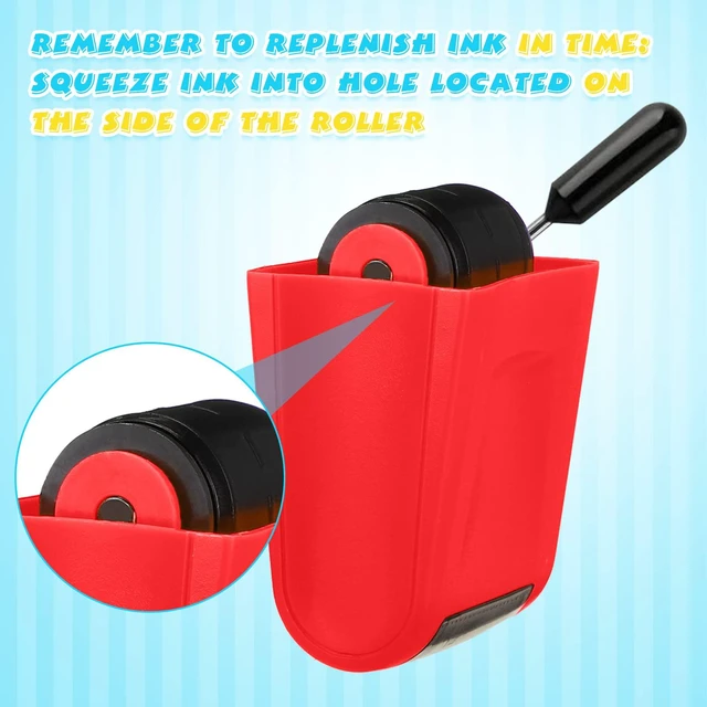 Alt view image 5 of 6 - 2 Pcs Roller Stamps Classroom,2.72 X 2.44 X 1.54 Inch,Red, Orange Kindergarten Education Must Haves, Handwriting Practice Tool in Teacher Classroom, Back to School Gift Helping Kids Learning