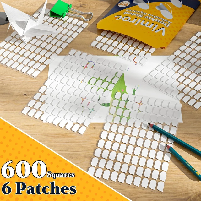 Alt view image 7 of 7 - 600Pcs Adhesive Glue Stick Dots Double Sided Sticky Tack Removable - Clear Museum Mounting Putty No Damage for Wall Decor, Figurine, Poster, No Trace Dots - Strong Adhesive Dots for Balloon & Crafts