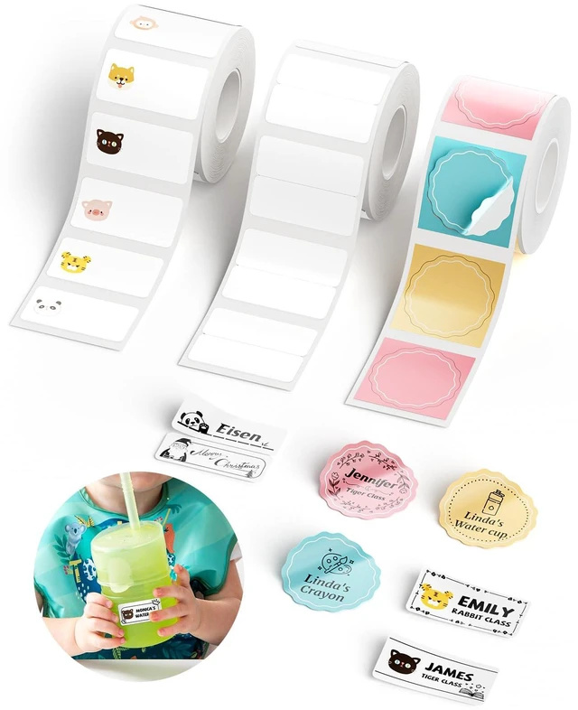 Main image of 3 Rolls Name Tag Stickers for B1 B21 B3S B21Pro Label Maker, Personalized Name Labels for School/Office/Home Storage