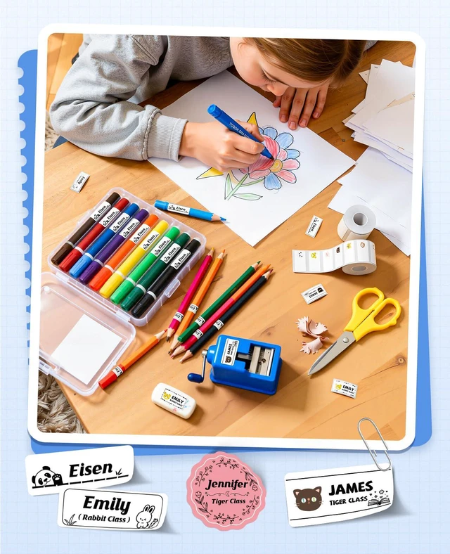 Alt view image 5 of 7 - 3 Rolls Name Tag Stickers for B1 B21 B3S B21Pro Label Maker, Personalized Name Labels for School/Office/Home Storage