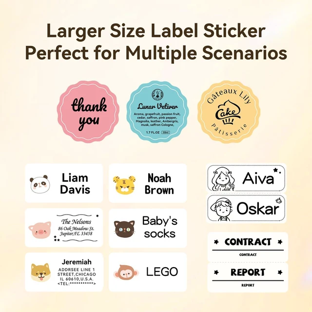 Alt view image 7 of 7 - 3 Rolls Name Tag Stickers for B1 B21 B3S B21Pro Label Maker, Personalized Name Labels for School/Office/Home Storage
