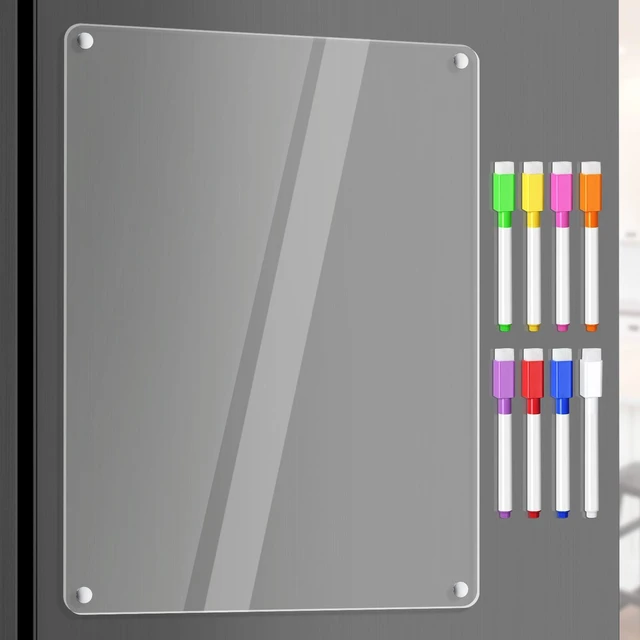 Alt view image 2 of 7 - Acrylic Dry Erase Board Whiteboard for Fridge Meal Planner Menu Board for Kitchen Grocery to do List Shopping List Family Dinner Refrigerator Chore Chart Chore Board Clear Planning Board