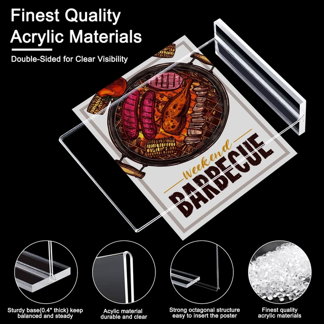 Alt view image 2 of 7 - 6 Pack Acrylic Sign Holder 5 x 7 Inch, Vertical Display Sign Stand Clear Menu Holder Stand, Table Paper Holder, Desk Brochure Holder for Vendor Booth Display Items, Restaurants, Office, Store