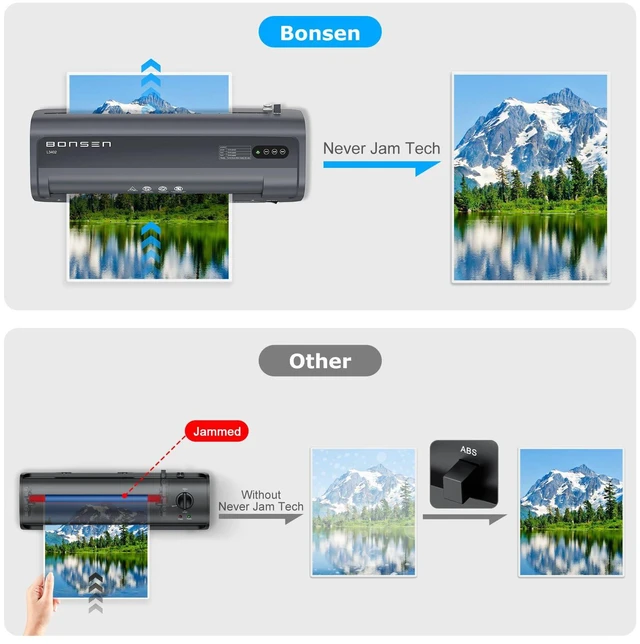Alt view image 3 of 7 - Laminator Machine, 13 Inch Wide Thermal Laminator with Never Jam Technology, A3 Laminating Machine with 100 Laminating Sheets for School, Office and Home, Black (L3402)