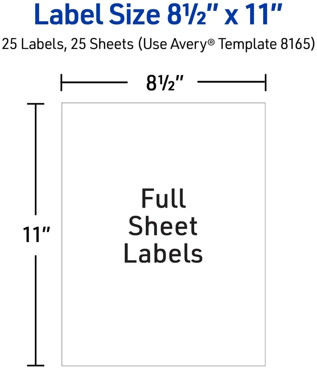 Alt view image 6 of 7 - Full-Sheet Printable Shipping Labels, 8.5" x 11" Customizable Stickers, White, 25 Blank Mailing Labels, Great for Mailing, Shipping, Organizing, and More (8165)