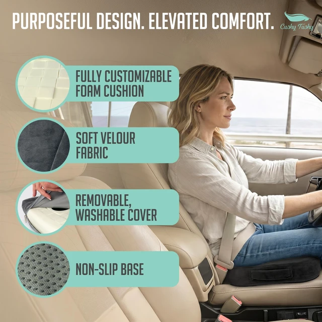 Alt view image 4 of 7 - Premium Customizeable Seat Cushion, Gray Moveable Holes, Customizable High Quality Foam, Relief for Lower Back, Sciatic, & Tailbone Pain