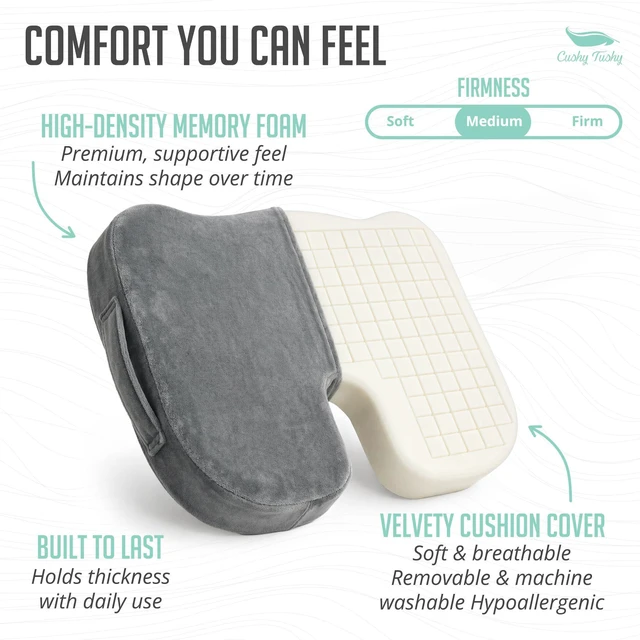 Alt view image 5 of 7 - Premium Customizeable Seat Cushion, Gray Moveable Holes, Customizable High Quality Foam, Relief for Lower Back, Sciatic, & Tailbone Pain