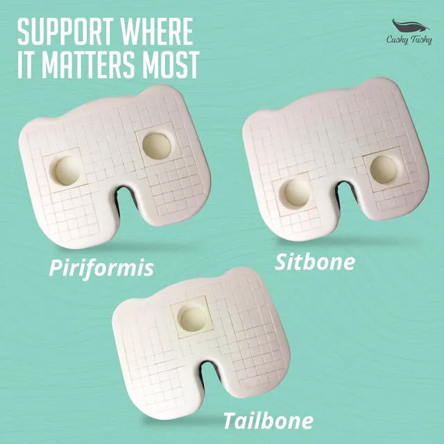 Alt view image 7 of 7 - Premium Customizeable Seat Cushion, Gray Moveable Holes, Customizable High Quality Foam, Relief for Lower Back, Sciatic, & Tailbone Pain