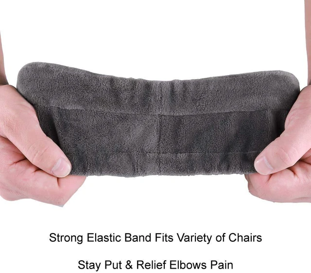 Alt view image 4 of 5 - Ergonomic Memory Foam Office Chair Armrest Pads, Comfy Gaming Chair Arm Rest Covers for Elbows and Forearms Pressure Relief(Set of 2) (Gray)