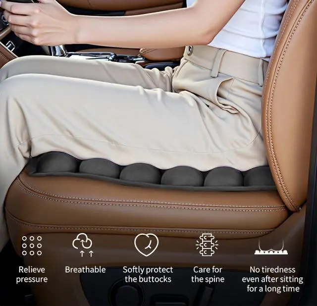 Alt view image 3 of 7 - Travel Cushion for Airplane,Portable&Adjustable Air Seat Cushion,Inflatable Cushion for Travel,Coccyx Tailbone Pain Relief Chair Pad