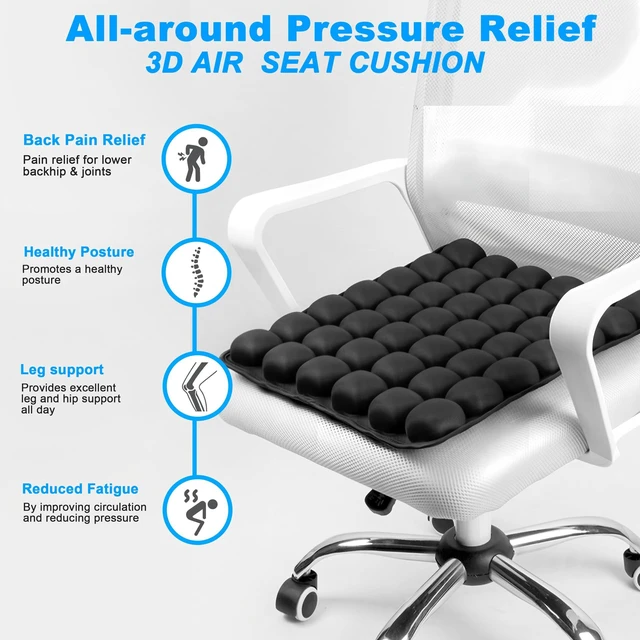 Alt view image 5 of 7 - Travel Cushion for Airplane,Portable&Adjustable Air Seat Cushion,Inflatable Cushion for Travel,Coccyx Tailbone Pain Relief Chair Pad