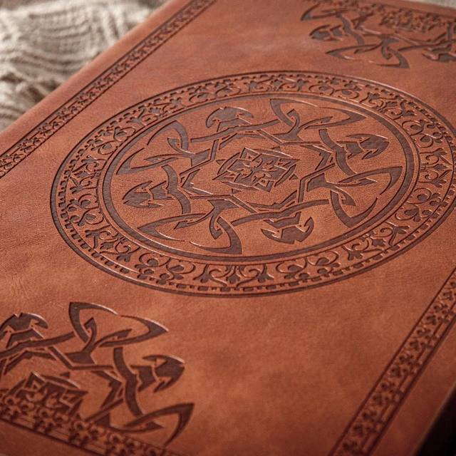 Alt view image 4 of 7 - Leather Journal for Men Women Vintage Notebook Diary, A5, 2 Pack Embossed Softcover, 288 Pages, Lay Flat for Writing, Journaling, Work, Travel, Business Gift, Portable A5, 5.7 x 8.3 in