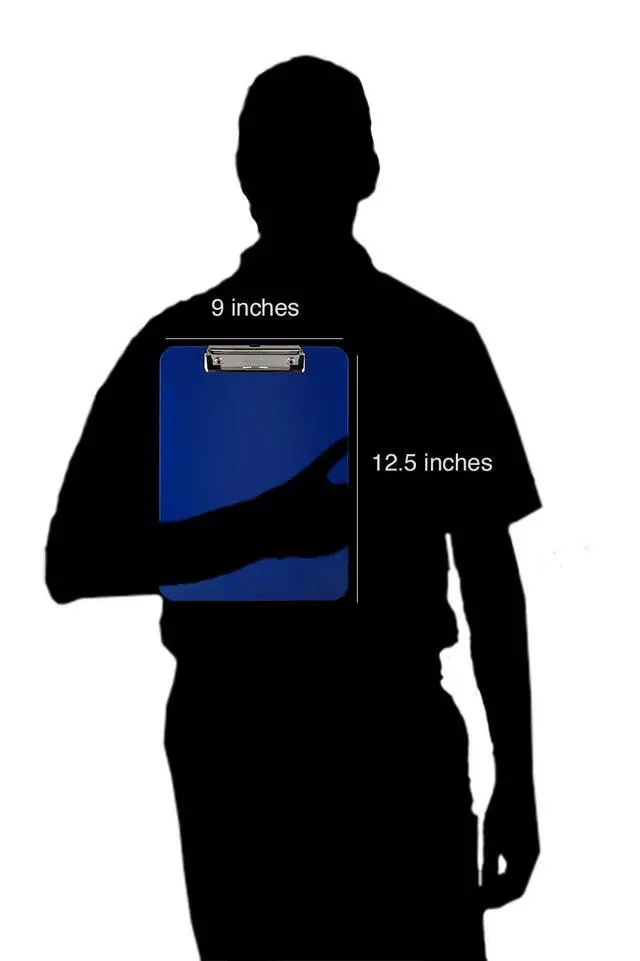 Alt view image 4 of 6 - Dark Blue Plastic Clipboards Letter Size Low Profile (6-Pack) Holds 80 to 100 sheets with rubberized grip corners, plus a retractable hanging loop that folds flat when not needed