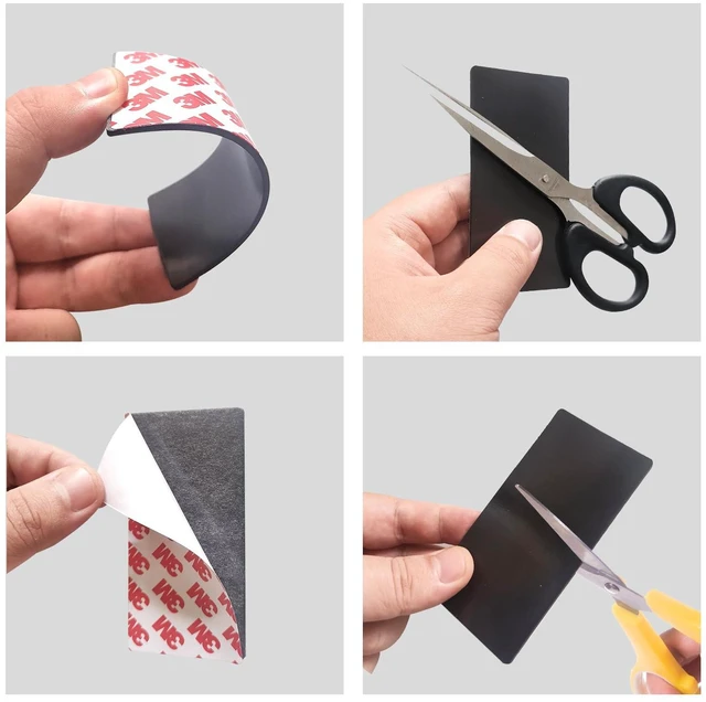 Alt view image 4 of 6 - Magnetic Tape 1x3 Inch 16 Pack, Strong Adhesive Magnets for Crafts Magnetic Strips with Strong Adhesive Backing for DIY Crafts, Fridge, Photo Display. Flexible,Easy to Cut, Peel & Stick