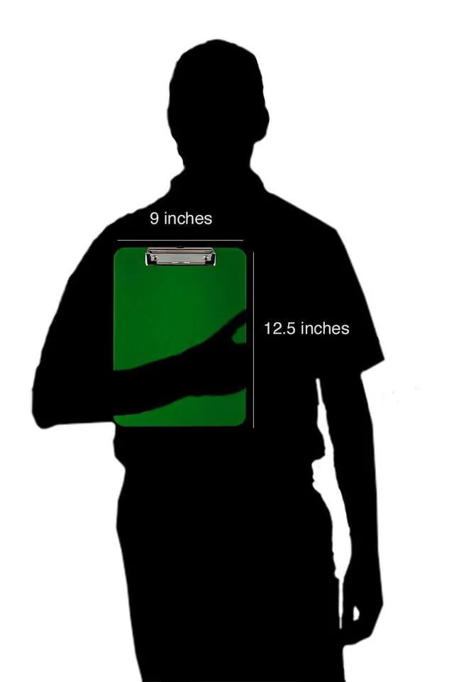 Alt view image 4 of 6 - Dark Green Plastic Clipboards Letter Size Low Profile (6-Pack) Holds 80 to 100 sheets with rubberized grip corners, plus a retractable hanging loop that folds flat when not needed