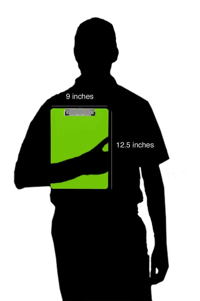 Alt view image 4 of 6 - Light Green Plastic Clipboards Letter Size Low Profile (6-Pack) Holds 80 to 100 sheets with rubberized grip corners, plus a retractable hanging loop that folds flat when not needed