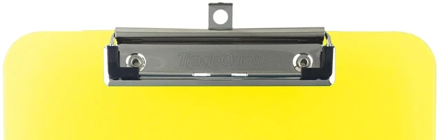 Alt view image 5 of 6 - Yellow Plastic Clipboards Letter Size Low Profile (6-Pack) Holds 80 to 100 sheets with rubberized grip corners, plus a retractable hanging loop that folds flat when not needed